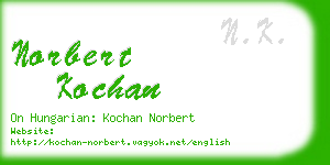 norbert kochan business card